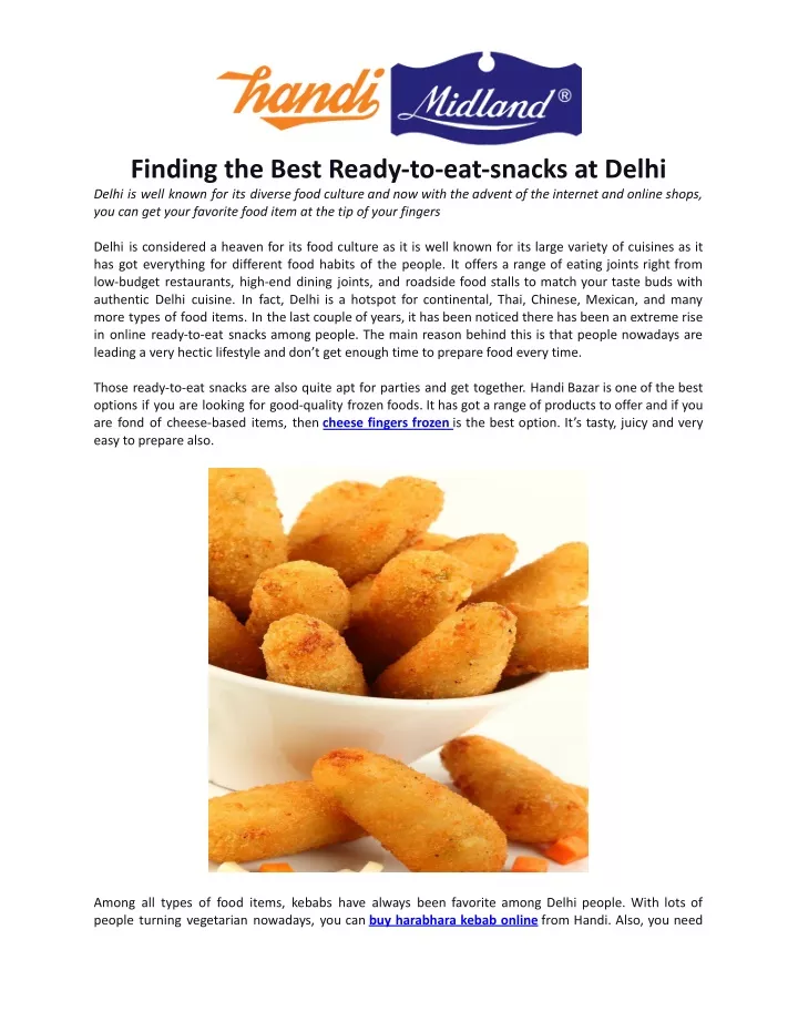 finding the best ready to eat snacks at delhi