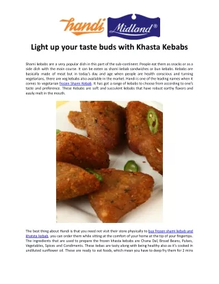 Light up your taste buds with Khasta Kebabs.docx