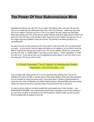 The power of your subconscious mind | Best Manifestation Books