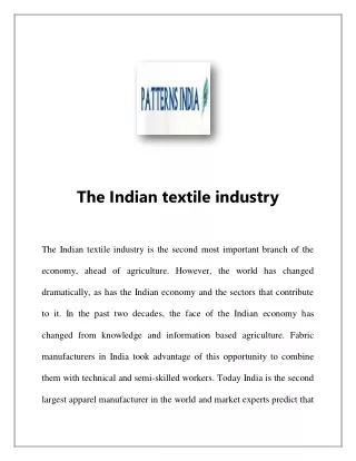 the indian textile industry