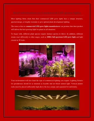 brief information on commercial led grows lights