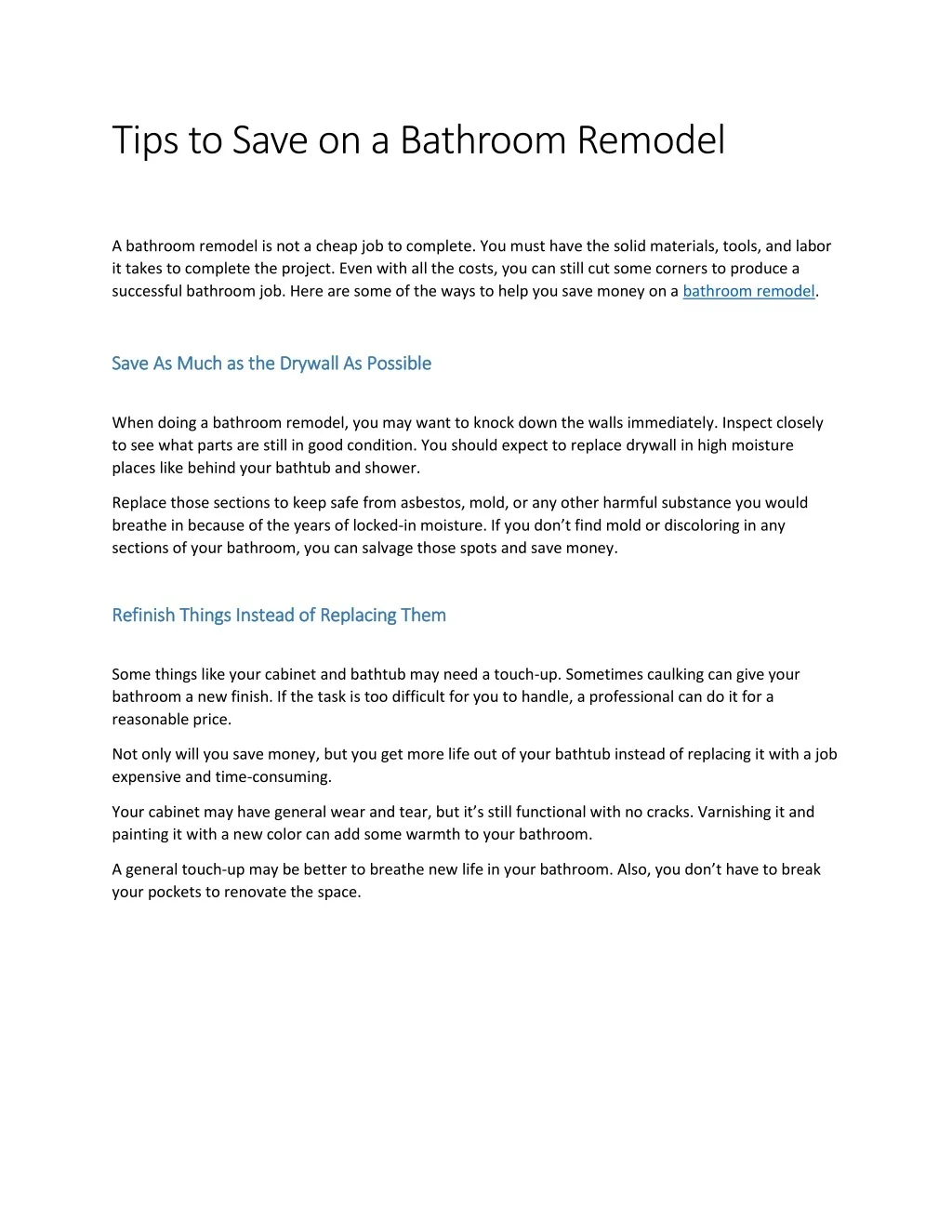 PPT - Tips to Save on a Bathroom Remodel PowerPoint Presentation, free ...