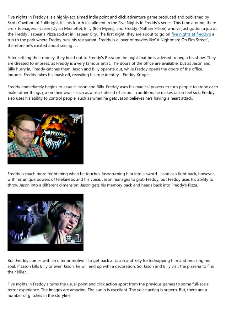 five nights in freddy s is a highly acclaimed