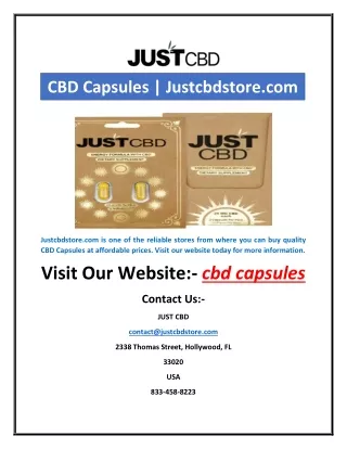 cbd capsules justcbdstore com