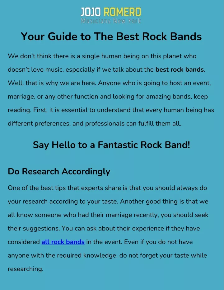 your guide to the best rock bands