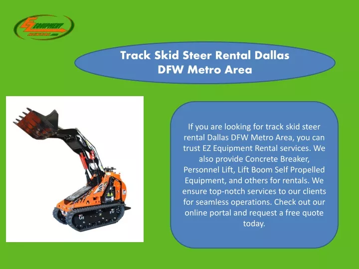 track skid steer rental dallas dfw metro area