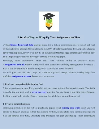 6 surefire ways to wrap up your assignments