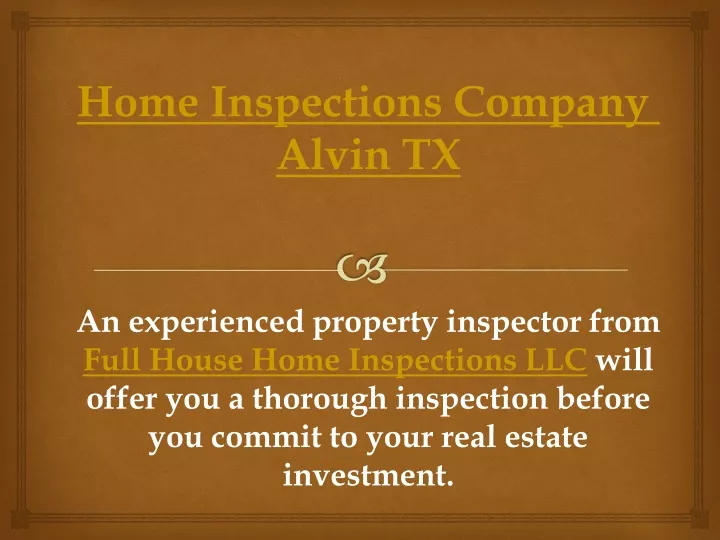 home inspections company alvin tx