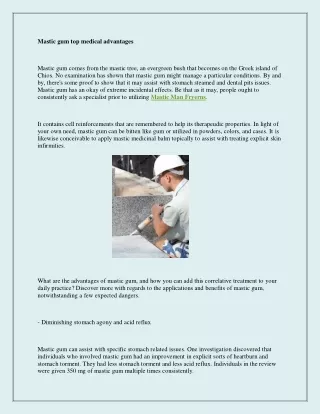 mastic gum top medical advantages