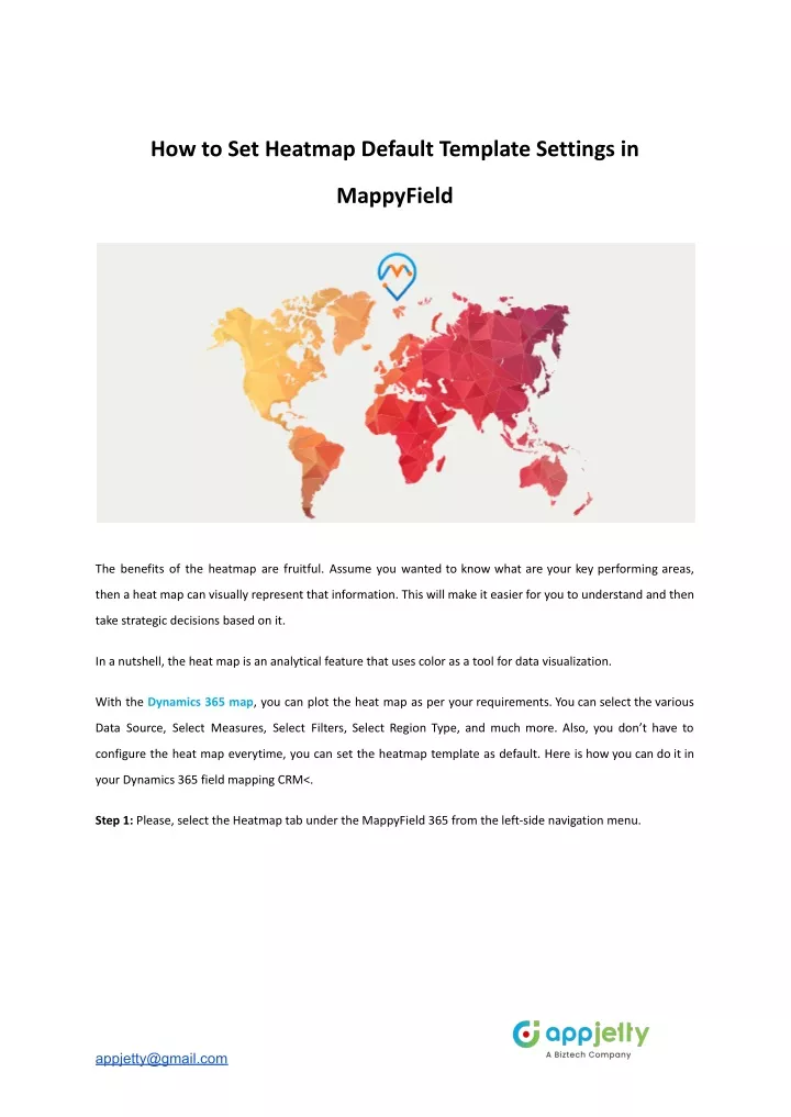 how to set heatmap default template settings in