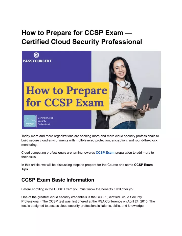 how to prepare for ccsp exam certified cloud