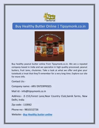 Buy Healthy Butter Online | Tipsymonk.co.in