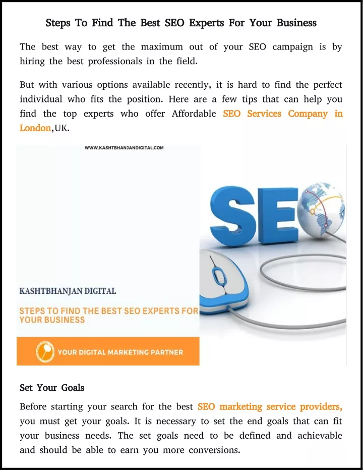 steps to find the best seo experts for your