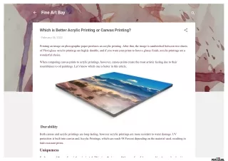 Which is Better Acrylic Printing or Canvas Printing?