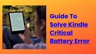 Solve Kindle Critical Battery Error