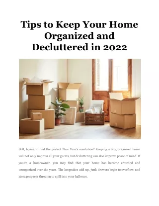 tips to keep your home organized and decluttered