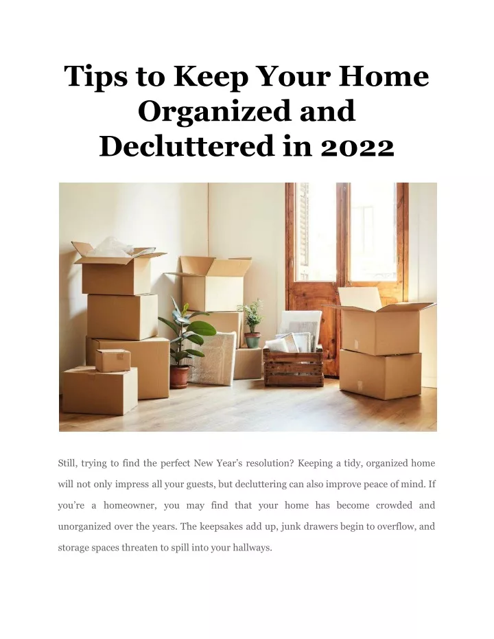 tips to keep your home organized and decluttered