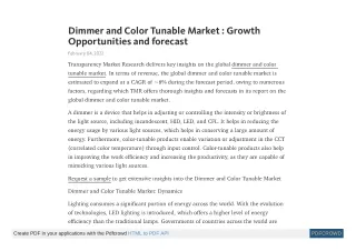 dimmer and color tunable market growth