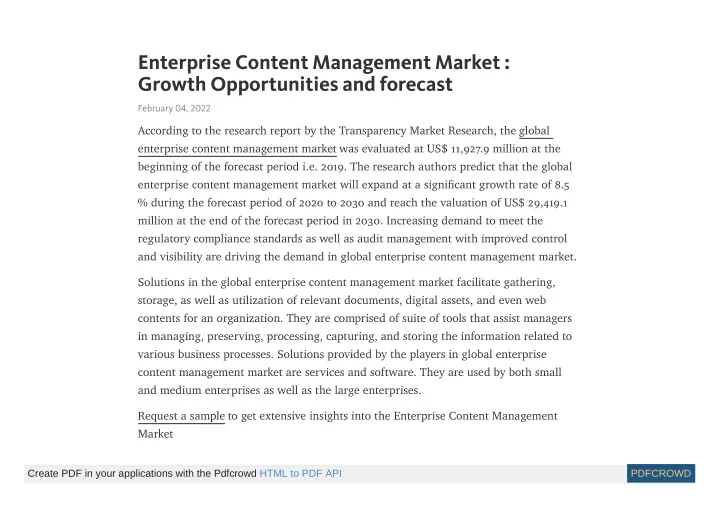 enterprise content management market growth