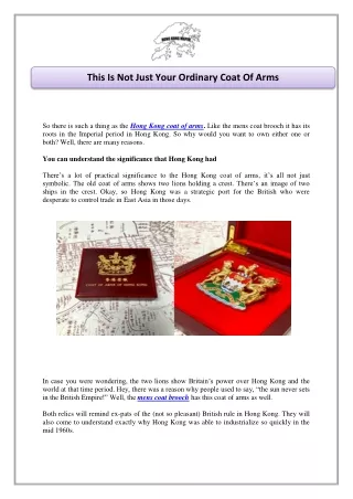 this is not just your ordinary coat of arms