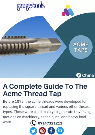 The Complete Guide To The Acme Thread Tap