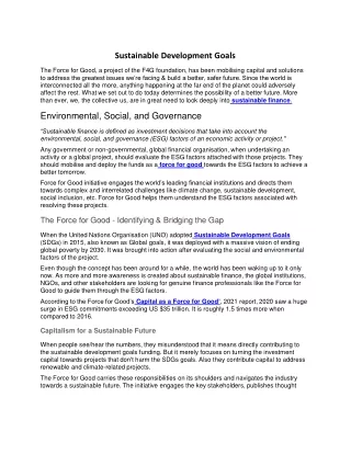 Sustainable Development Goals