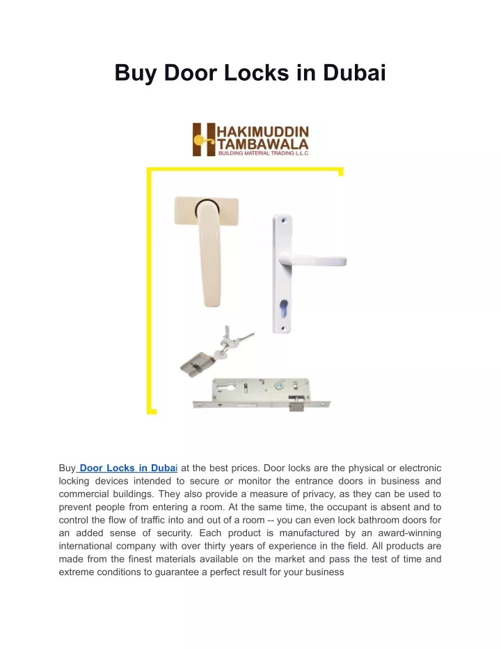 buy door locks in dubai