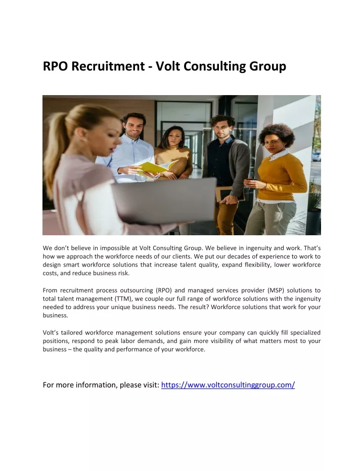 rpo recruitment volt consulting group