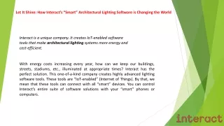 let it shine how interact s smart architectural