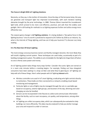 the future is bright with iot lighting solutions