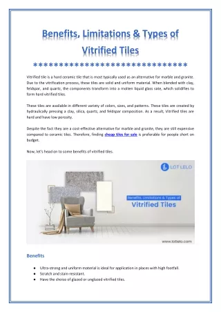 Everything You Need to Know About Vitrified Tiles