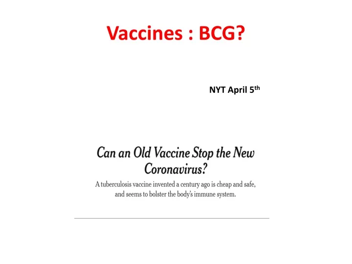 vaccines bcg
