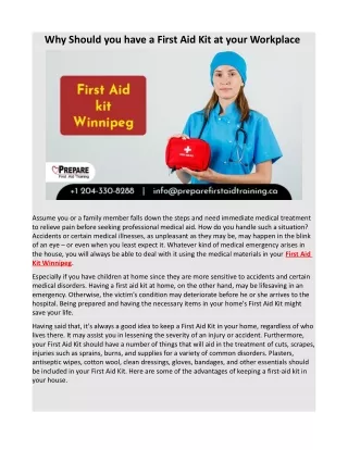 why should you have a first aid kit at your