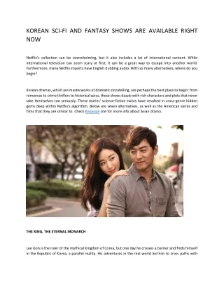 korean sci fi and fantasy shows are available