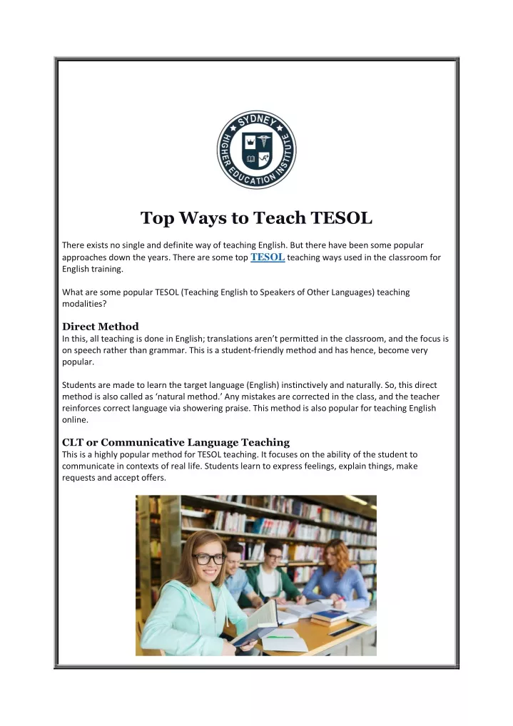 top ways to teach tesol