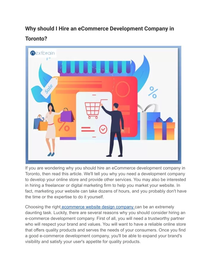 why should i hire an ecommerce development