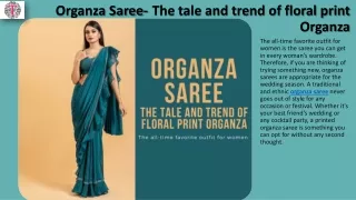 Organza Saree- The tale and trend of floral print Organza