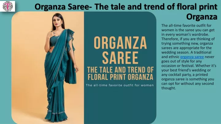 organza saree the tale and trend of floral print organza