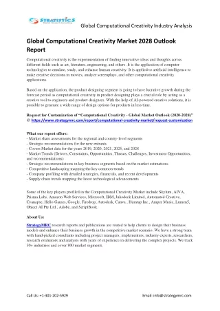 global computational creativity industry analysis