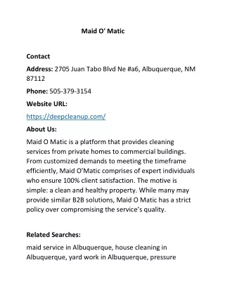 Maid O' Matic