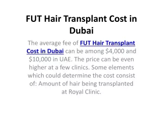 FUT HAIR TRANS COST IN DUBAI