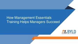 BYLD-Management Essentials Training,Blanchard Management Essentials