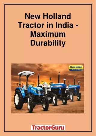 new holland tractor in india maximum durability