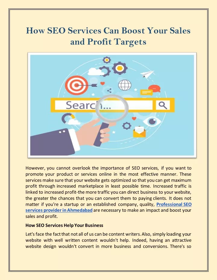 how seo services can boost your sales and profit