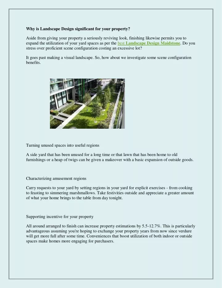 why is landscape design significant for your