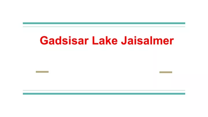 gadsisar lake jaisalmer