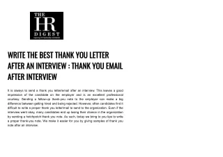 write the best thank you letter after