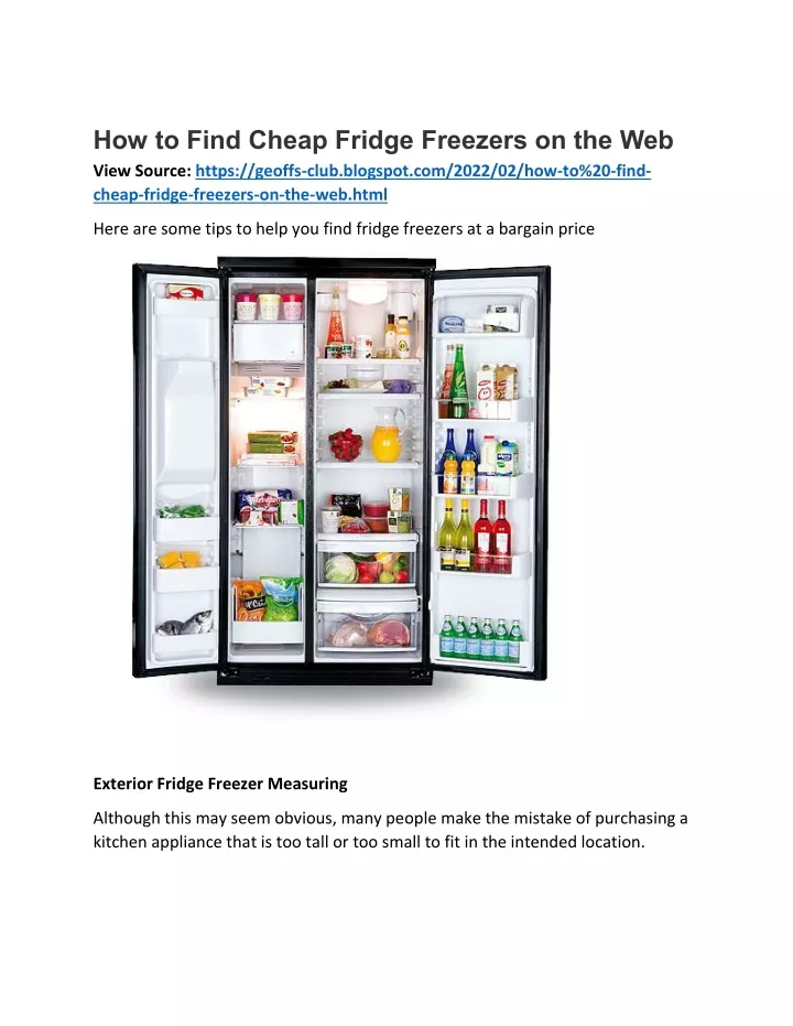 how to find cheap fridge freezers on the web view