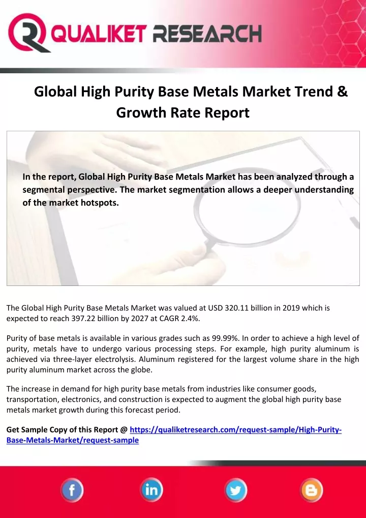 global high purity base metals market trend