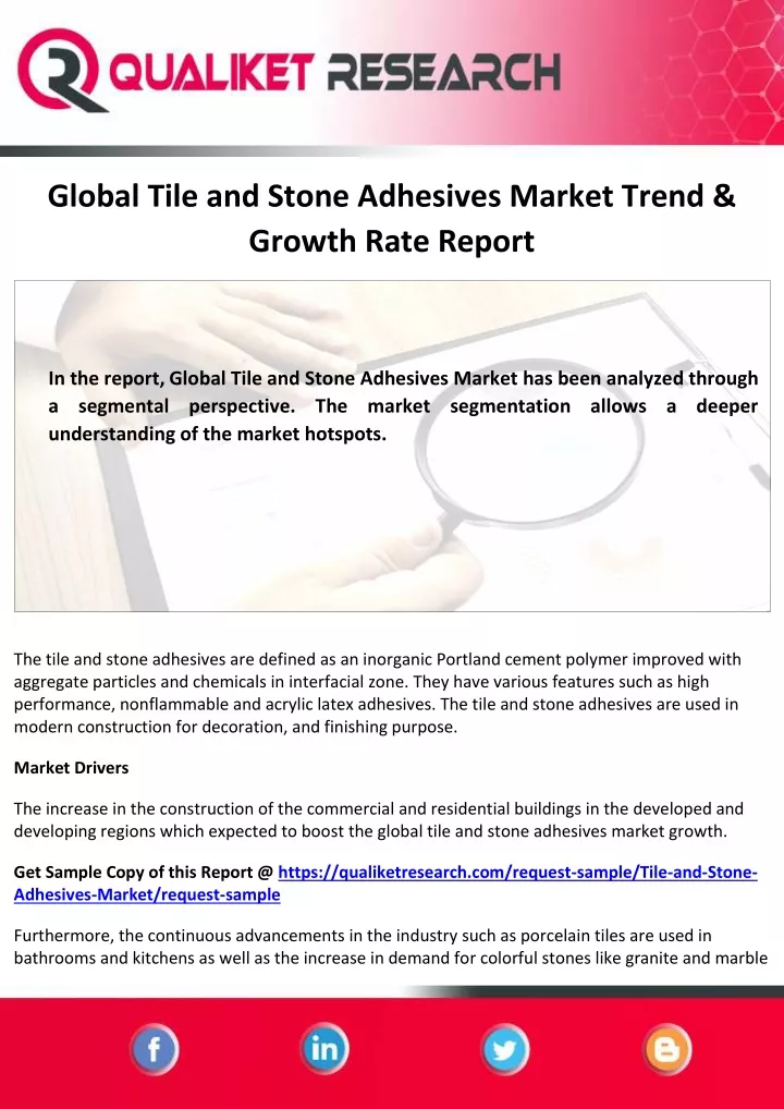 global tile and stone adhesives market trend